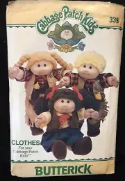 3 lot of vintage Cabbage Patch Kids Butterick pattern for doll clothes #339