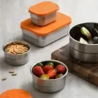 Space-saving Snack Box Leak Snack Containers for Kids with Silicone Lids Lunch