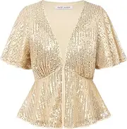 [Kate Kasin] Women's Festive Bolero Short Chiffon Cardigan with Tassels