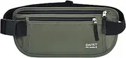 RFID Blocking Money Belt for Men Women, Slim Fanny Pack for Travel，Running,Conceal Waist Wallet for Passport Holder,Phone,Cash(Black Dark Olive Green)