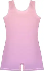 [GAIGEO] Gymnastics Leotards Girls Toddler Blush Medium Lavender Magenta Gradient Biketards Unitard Dance Outfits Shorts 2t