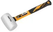 TOLSEN White Rubber Mallet 24oz, Rubber Mallet Hammer, Fiberglass Handle, Dou...