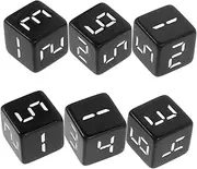 Yardwe 6pcs Resin Number Dice Set Six Sided Game Dices for Board Games Math Learning Classroom Teaching Replacement Dices
