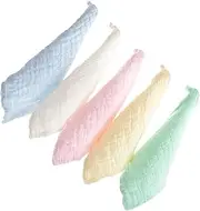 ORFOFE Cotton Saliva Towels Pcs Bibs Gauze Kerchief Face Towel Multi-function Swaddle Wrap for Parents Random