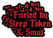 (3Pcs) Fueled by Sleep Token and Smut Stickers, 3" Reading Dark Romance Bookish Book Lover Waterproof Vinyl Sticker for Kindle Laptop Water Bottle Hard Hat Funny Sticker Gifts 3 Inches