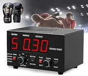 Classic Boxing Interval Timer Professional Gym Timer with LED Display, Selectable Training Time and Cycle Repetitions, Adjustable Sound Gym Interval Timer for Muay Thai/MMA/Kickboxing red
