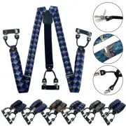 Mens Button Suspenders Y-Back Adjustable Elastic Tuxedo Pants Trousers Braces