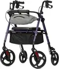 ELENKER Rollator Walker with Front Pouch, 10”Wheels, Sponge Padded Seat and Back