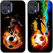 2 Pcs/Lot Cool Football Player Printed TPU Soft Gel Silicone Back Phone Case Cover (Case for Oppo Find X5 Pro)