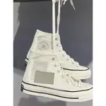 匡威 CONVERSE CHUCK 70 卡其白LOGO抹布方形拼接針線經典潮流男女帆布鞋-1751