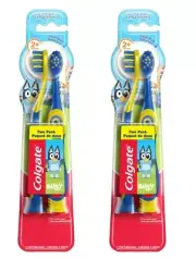 Colgate Kids Toothbrush Set Bluey + Extra Soft Bristles and Suction Cup 4 Pack