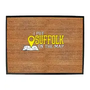 Put On The Map Suffolk - Funny Novelty Doormat Man Cave Floor mat