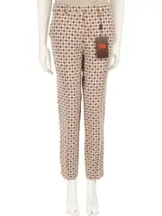 Abstract Pattern Slim Leg Trousers