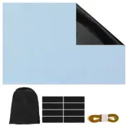 1 Set Portable Blackout Curtains 54" x 39" Thermal Window Drapes, Light-blue