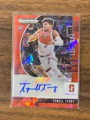 2020-21 Panini Prizm Draft Picks Tyrell Terry Red Ice Auto RC Mavericks