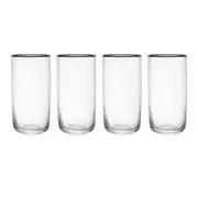 4pc Mikasa Sorrento Crystal Highball Glass Set 510ml
