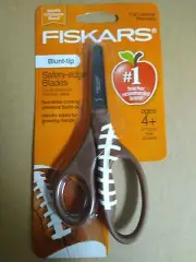 Fiskars 5" Football Design Non Stick Blunt Tip Kids School Safety Scissors