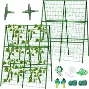 2 Packs Cucumber Trellis for Raised Beds, 31 X 47 Inch Adjustable Size A-Frame G