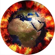 Slipmat Slip Mat Scratch Pad Felt for any 12" LP DJ Vinyl Turntable Record Player Custom Graphical - Earth Global Flames