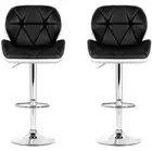 Artiss Black And White Gaslift Swivel Barstool With Rhombus Motif 2 Pack New