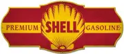 PREMIUM SHELL GASOLINE CLAM LOGO 27" HEAVY DUTY USA METAL AGED ADVERTISING SIGN