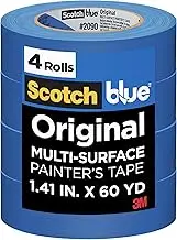 Scotch 2090-36KR4-A ScotchBlue Original Painter's Tape, 1.41" Width, Blue