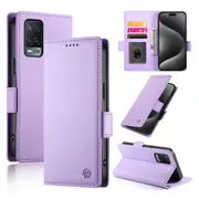 Wallet Case for Oppo A54 4G/A55 5G/A54S/A55S 5G,Slim Protective Shockproof Case With Card Holder,Premium PU Leather Kickstand-Purple