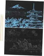 DIY Black Scratch Paper Set Boys and Girls Creative Scratch Paper Crafts 2pcs/kit Children's Party Entertainment