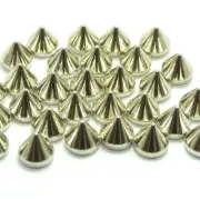 200 Silver Tone Punk Acrylic Spike Taper Studs 8X8mm No Hole Flatback Cabochon