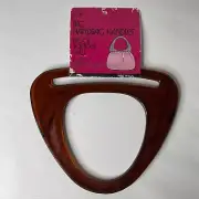 NOS EZ BIG HANDBAG HANDLES MOCK TORTOISE SHELL PLASTIC PURSE VTG USA MADE