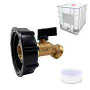275-330 Gallon Water Tank IBC Tote Adapter 2.36" Coarse Thread Brass Hose Fau...