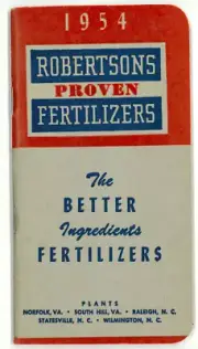Robertsons Proven Fertilizers Pocket Notepad - Vintage 1954