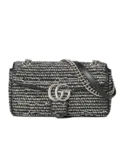 Gucci GG Marmont Sequined Small Shoulder Bag One size black