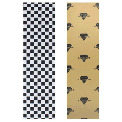 Black Diamond Skateboard Grip Tape Sheet White Checkers 9" x 33" Griptape