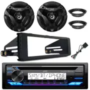 JVC KD-T92MBS 1DIN Marine CD Receiver W/Install Kit, 2x 6.5" Speakers W/Adapters