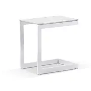 Hugo Outdoor Ceramic and Aluminium Side Table - Outdoor Aluminium Tables