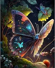 MOGTAA Butterfly Diamond Art Kits for Adults, Full Drill Forest Diamond Art Kits for Adults Beginner, DIY 5D Animal Diamond Dots Kit Crystal Crafts for Home Art Decor 12x16 Inch