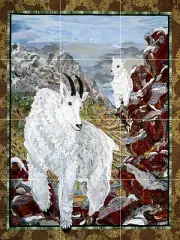 Contemporary Art Kathy McNeil Wildlife Mural Ceramic Backsplash Bath Tile