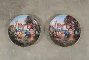 Set Of 2 M.J. Hummel Little Companions Collection Apple Tree Boy And Girl Plates