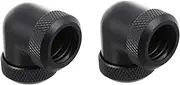 KALLORY 2pcs Angled Water Cooling Fitting Adapter for Computer Water Cooling Systems Easy to Install and Corrosion Resistant Prevents Leakage Gasket Design