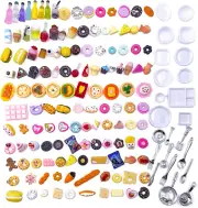 150-Piece Mini Food & Drink Set for Dollhouse and Play Kitchen