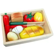 [RBA Imports] Bread Cutting Board in Wooden Box Pretend Play Toys Food