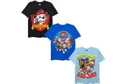 Nickelodeon baby boys Paw Patrol T-shirt 3-pack novelty infant and toddler shirts, Black/Royal/Light Blue, 2T US