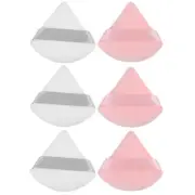 6 Pcs Loose Powder Puff Face Soft Triangle Puff Beauty Makeup Tool White Pink