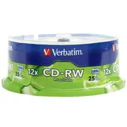Verbatim CD-RW 700MB 4x-12x Ultra Speed Spindle 25 Pack