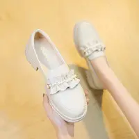 在飛比找蝦皮購物優惠-3.2fairy style小皮鞋2021春秋大洋裝仙女風皮