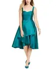 Adrianna Papell Women's High-Low Mikado Dress Size 6 - Elegant Sculpted Design