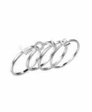 ADORNIA "LOVE" stack ring set Rhodium Plating Size 7