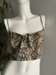 Trouble Maker Cropped Singlet Women’s 10 Animal Print Top Stretch