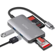 LETLEX All in One Multi Card Reader Type C Hub with USB 3.0 ports